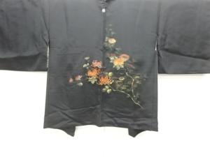 菊模様織出し一ツ紋絵羽織